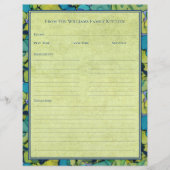 Abstract Watercolor Green Teal Recipe Paper Sheet (正面)
