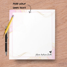 Abstract Watercolor Heart Name Notepad, Cute Gift ノートパッド