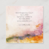 Abstract Watercolor Life Coach スクエア名刺 (裏面)