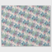 Abstract Watercolor Pattern Teal Mauve Pink ラッピングペーパー (フラット)