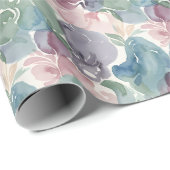 Abstract Watercolor Pattern Teal Mauve Pink ラッピングペーパー (ロールコーナー)