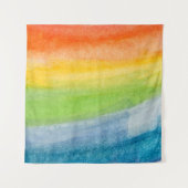 Abstract watercolor rainbow colors backgroundbackg タペストリー (正面(横))