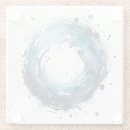 abstract watercolor ring ガラスコースター (裏面)