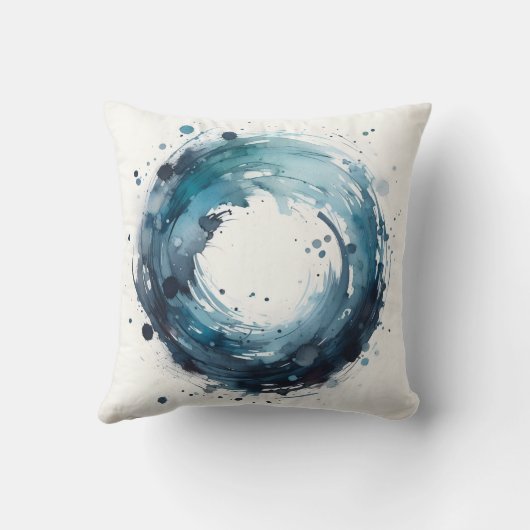 abstract watercolor ring クッション (裏面)