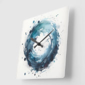 abstract watercolor ring スクエア壁時計 (傾斜)