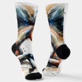 Abstract Watercolor Running Horse ソックス (傾斜あり)