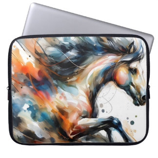 Abstract Watercolor Running Horse ラップトップスリーブ