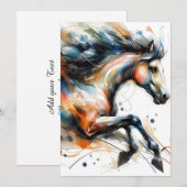 Abstract Watercolor Running Horse 案内状 (正面/裏面)