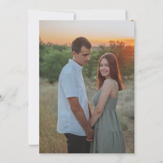 Abstract Watercolor Sage Green Rehearsal Dinner 招待状 (裏面)