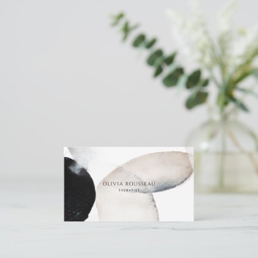 Abstract Watercolor Shapes Therapist  名刺 (スタンド正面)