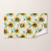 Abstract Watercolor Sunflowers Seamless Pattern  バスタオルセット (ハンドタオル)