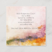 Abstract Watercolor Therapist スクエア名刺 (裏面)