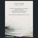 Abstract Watercolor Therapist Counselor チラシ<br><div class="desc">A serene abstract watercolor flyer for a therapist offering in person or online services and sessions. Lovely serene white flower logo. Promote your new social distancing therapy services online or by phone the during covid crisis. Customer this text with your own services. Keep your business going with long distance service...</div>