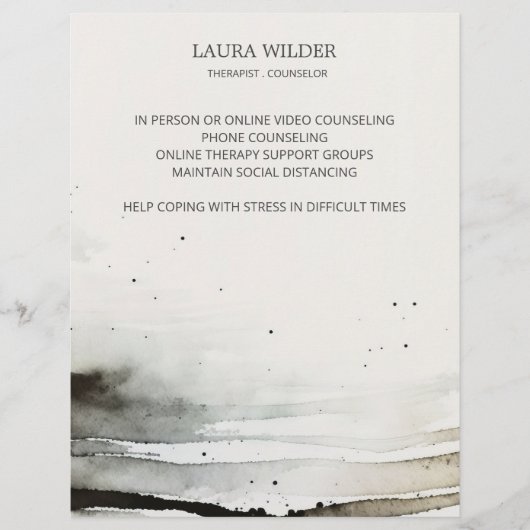 Abstract Watercolor Therapist Counselor チラシ (正面)