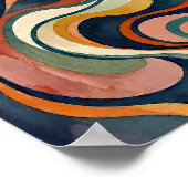Abstract Watercolor Waves Poster Fluid Organic ポスター (角)