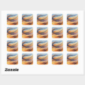 Abstract Watercolor Waves & Wind スクエアシール (シート)