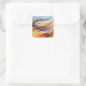 Abstract Watercolor Waves & Wind スクエアシール (バッグ)