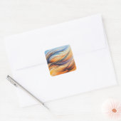 Abstract Watercolor Waves & Wind スクエアシール (封筒)
