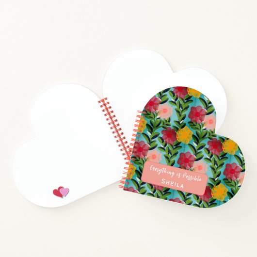 Abstract Watercolour Florals Notebook Blue ノートブック (内部)