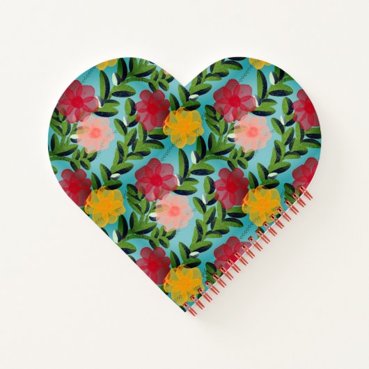 Abstract Watercolour Florals Notebook Blue ノートブック (裏面)