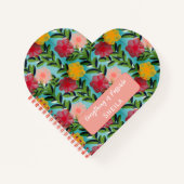 Abstract Watercolour Florals Notebook Blue ノートブック (正面)