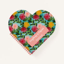 Abstract Watercolour Florals Notebook Blue ノートブック