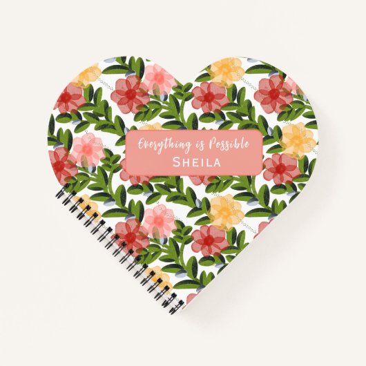 Abstract Watercolour Florals Notebook Clear ノートブック (正面)