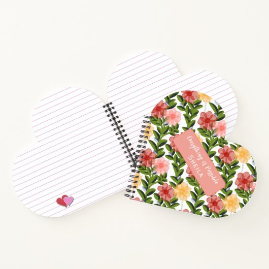 Abstract Watercolour Florals Notebook Clear ノートブック (内部)