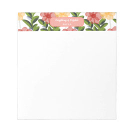 Abstract Watercolour Florals Notepad ノートパッド