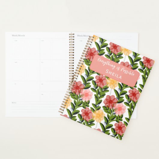 Abstract Watercolour Florals Planner プランナー手帳 (ディスプレー)