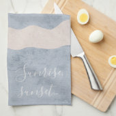 Abstract Wave Background  キッチンタオル (四つ折り)