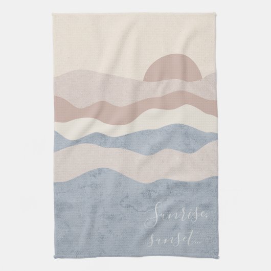 Abstract Wave Background  キッチンタオル (縦)