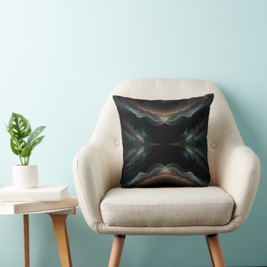 Abstract Wave Energy Throw Pillow クッション (椅子)