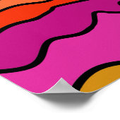 Abstract Wavy Lines Wall Art ポスター (角)