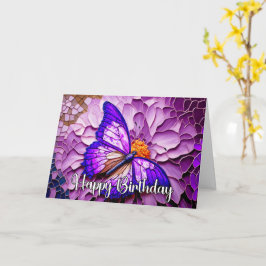 Abstract Whimsical Butterfly Happy Birthday カード