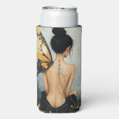 Abstract Whimsical Woman and Butterfly スリム缶クーラー (Seltzer裏面)
