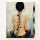 Abstract Whimsical Woman and Butterfly ノートブック (裏面)