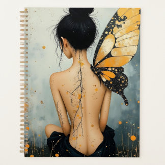 Abstract Whimsical Woman and Butterfly プランナー手帳