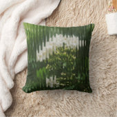  Abstract White Flowers through Reeded Glass  クッション (ブランケット)