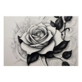 Abstract white rose ポスター (正面)