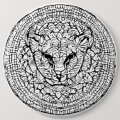 Abstract Wild Cat Head 缶バッジ (正面)