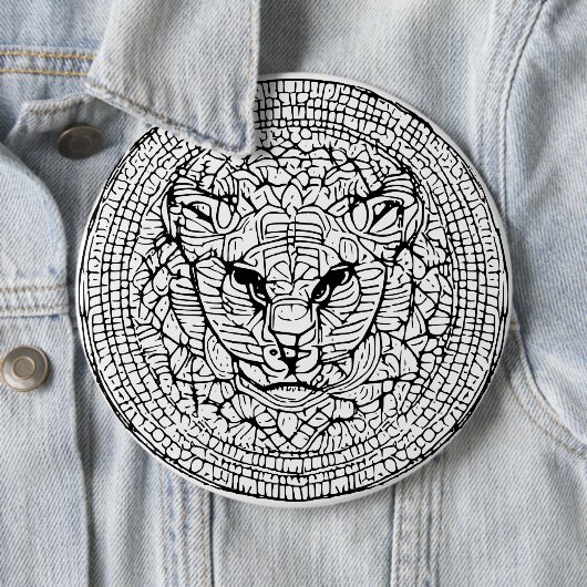 Abstract Wild Cat Head 缶バッジ (インサイチュ)