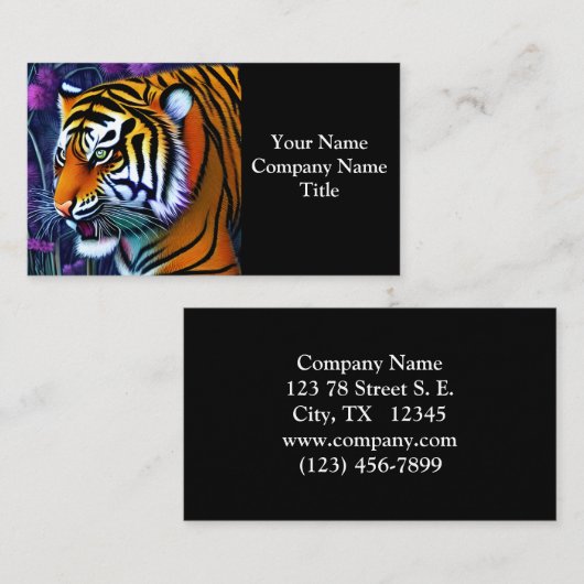 Abstract Wild  Majestic Predator Tiger 名刺 (正面/裏面)