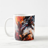 Abstract Wild Spirit Wolf コーヒーマグカップ (左)