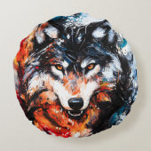 Abstract Wild Spirit Wolf ラウンドクッション (裏面)