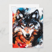 Abstract Wild Spirit Wolf 案内ポストカード (正面/裏面)