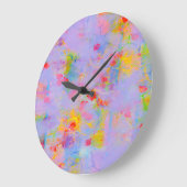 Abstract Wildflower Field Design Keychain ラージ壁時計 (傾斜)