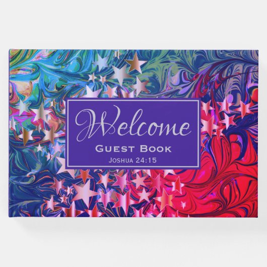 ABSTRACT Winter Purple | Christmas Stars | WELCOME ゲストブック (正面)