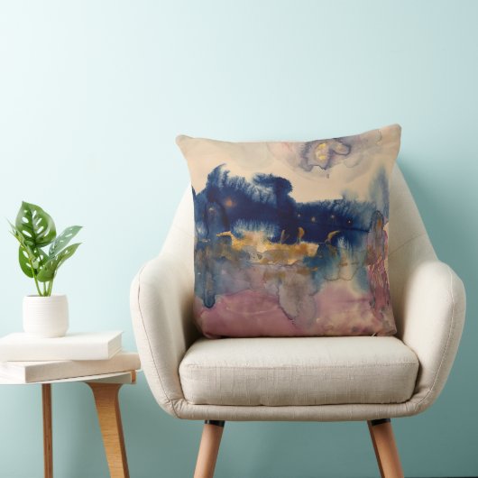 abstract with blue and pink pillow クッション (椅子)