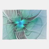 Abstract With Blue, Modern Fractal Art キッチンタオル (横)